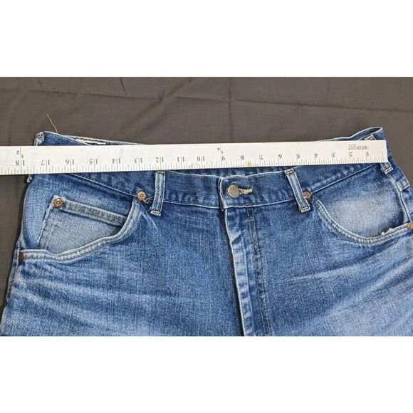 Lee Riders Denim Blue Jeans 35x28 Talon 42 Zipper Mens 1970s Dark Wash Straight - Picture 5 of 14